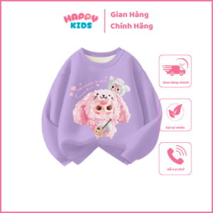 Áo sweater chất nỉ hai da dày mịn ấm áp cho bé in hình Baby Three