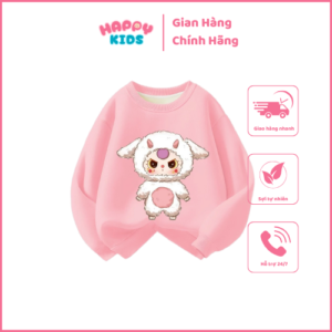 Áo sweater chất nỉ hai da dày mịn ấm áp cho bé in hình Baby Three