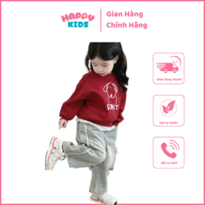 Áo SWEATER nỉ bông cho bé gái MÀU ĐỎ