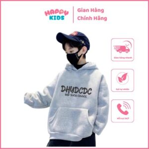 Áo hoodie nỉ bé trai Happy Kids